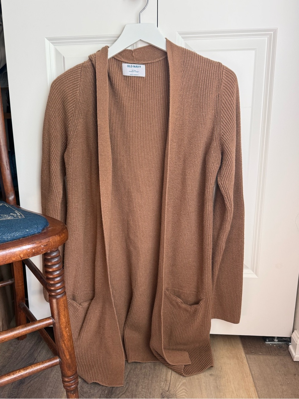 Old Navy Women's Brown Open-Front Ribbed Cardigan